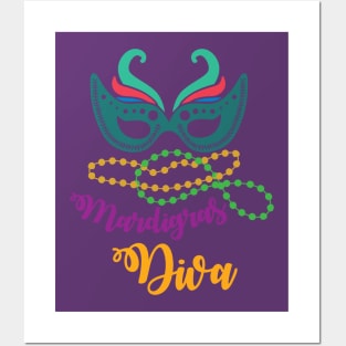 Mardi Gras Diva T-shirt and Apparel Posters and Art